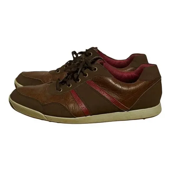 FootJoy Casual Street Style Golf Shoes Brown Red Men's 11.5 Leather Comfort - Picture 4 of 8